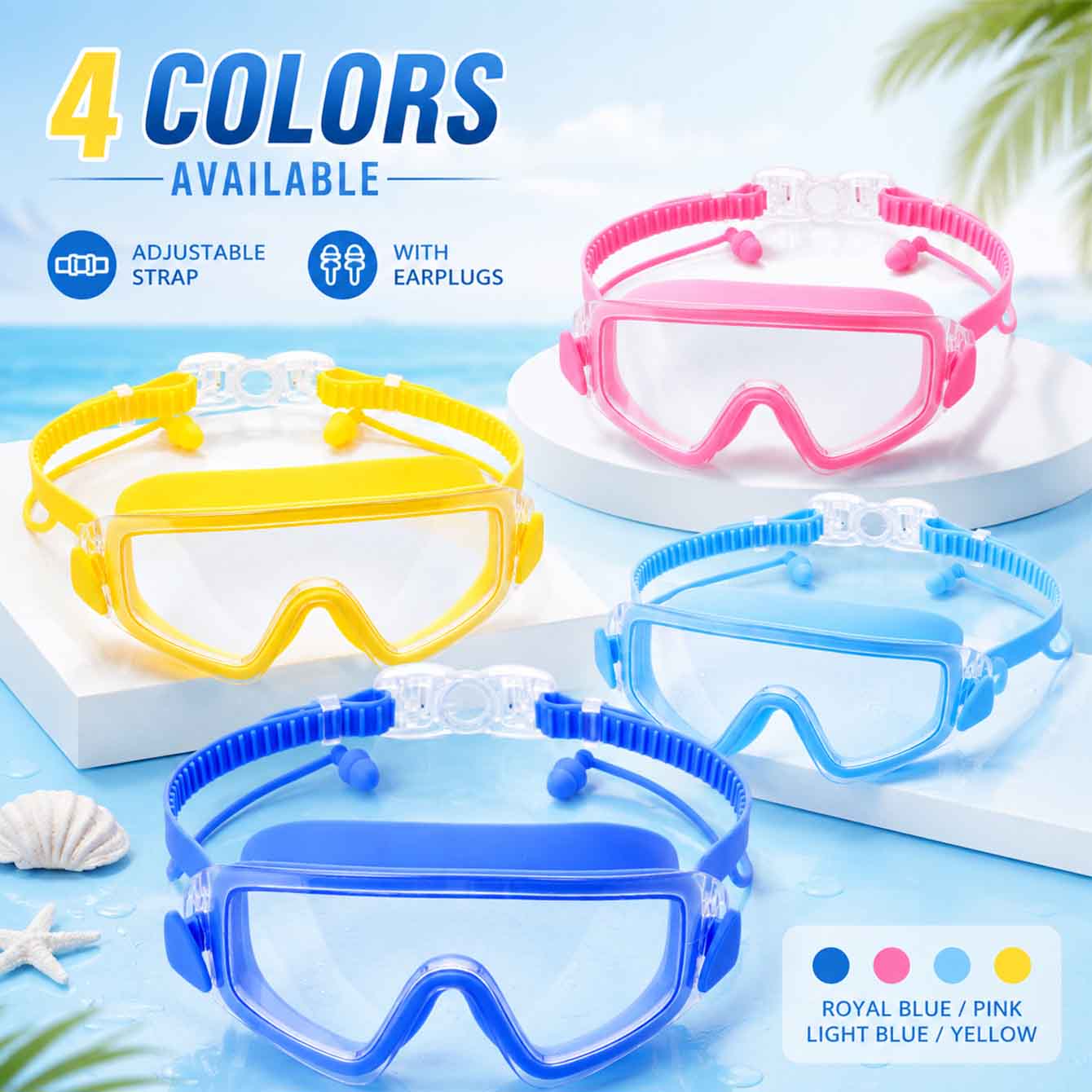 Anti Pollution Mask - 1PC スイムゴーグル シュノーケル ダイビングマスク ユース用 曇り止め