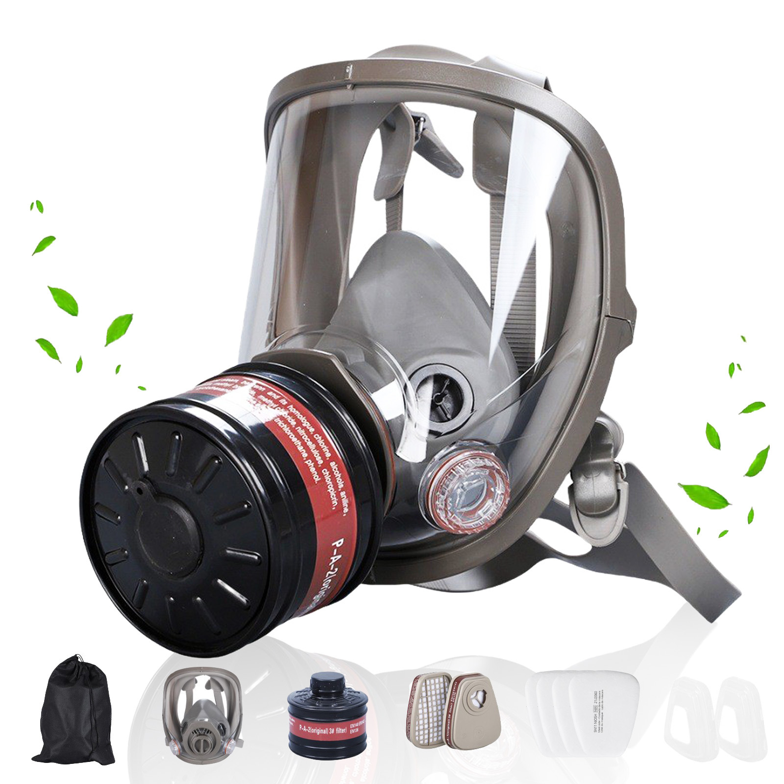 Dust Mask Construction - フルフェイスガスマスクサバイバルケミカルレスピレーター、40mmフィルター付き、フルフェイスレスピレーターガスマスク、40mm活性炭フィルター付き