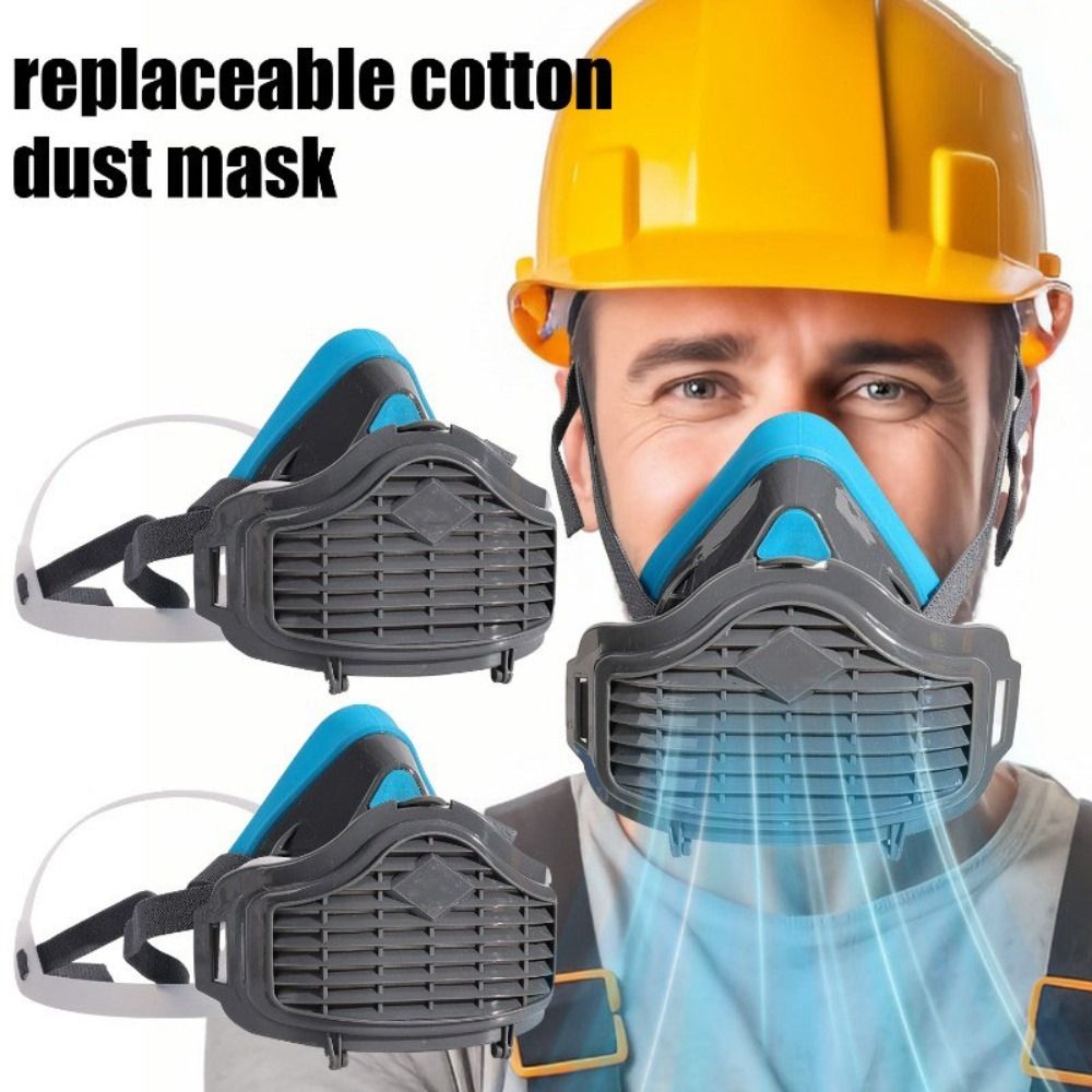 Respirator Half Face - シリコン製防塵ハーフマスク 再利用可能 交換可能なフィルターコットン ダストフェイスマスク 洗浄可能な呼吸器