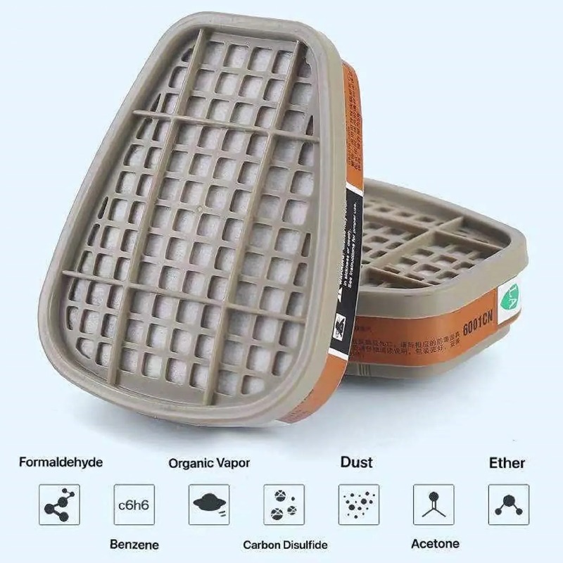 Dust Mask Construction - 活性炭6001カートリッジ、5N11コットンフィルター交換用アクセサリー、工業用ガス呼吸器マスク保護用