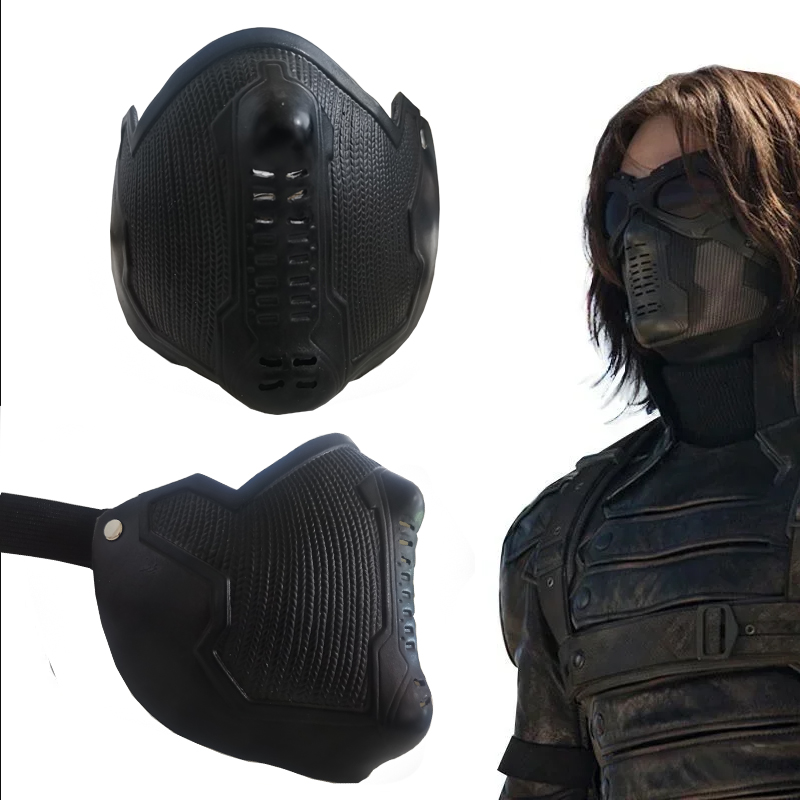 Respirator Half Face - ラテックスハーフフェイスマスク,スーパーヒーローマスク,冬の兵士,ブキャナンのジャム,バッキーバーンズ,アクセサリー,ハロウィーン,クリスマス