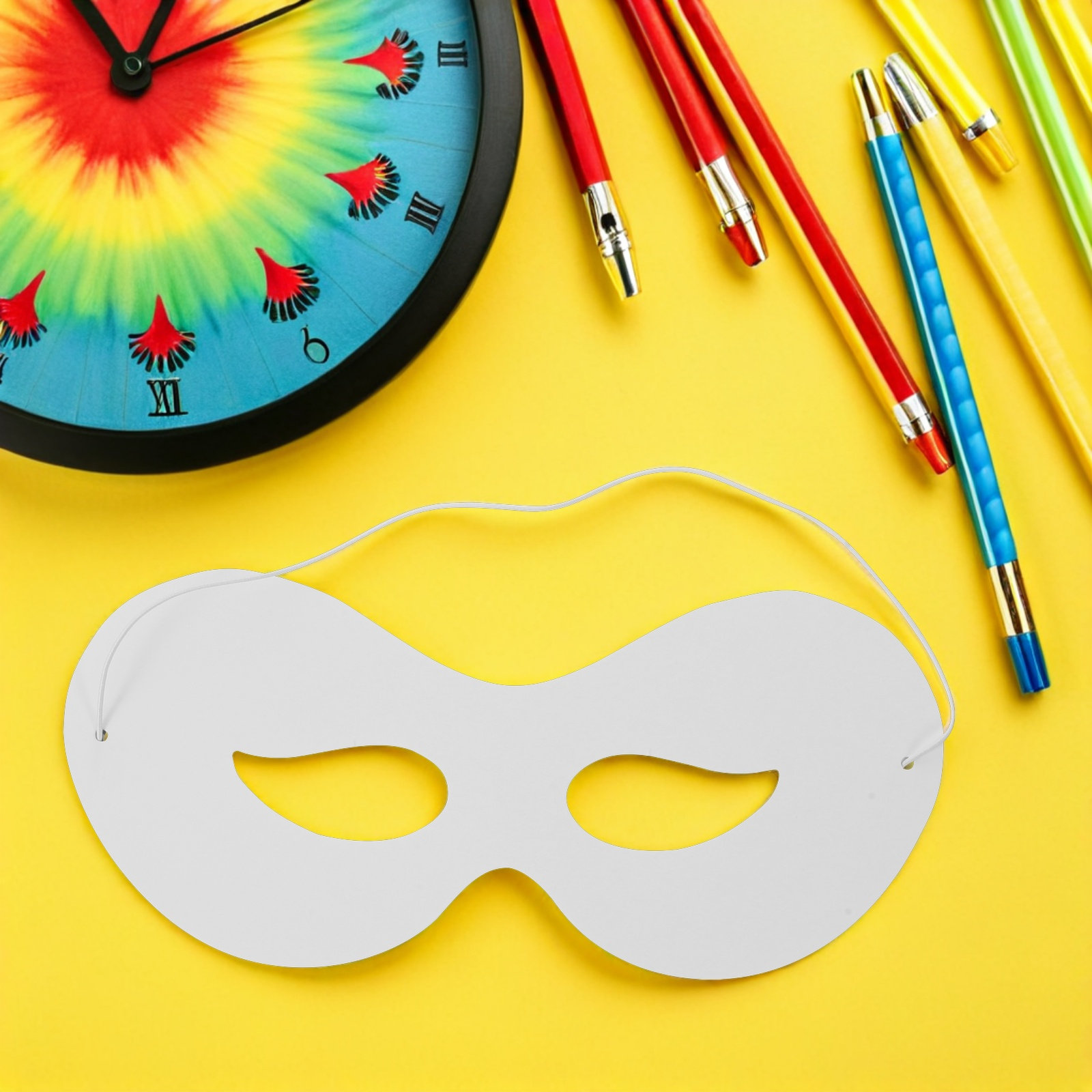40枚入り 子供用DIYペイント可能な白い紙マスク 子供パー - Kids Face Mask のレビューと価格