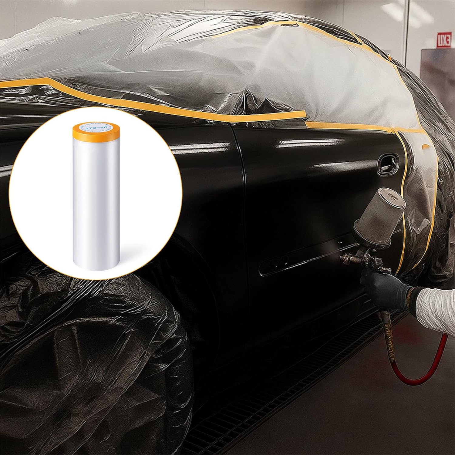 保護用プレテープ付きマスキングフィルム、車、家具、床保護用防 - Dust Mask Construction のレビューと価格