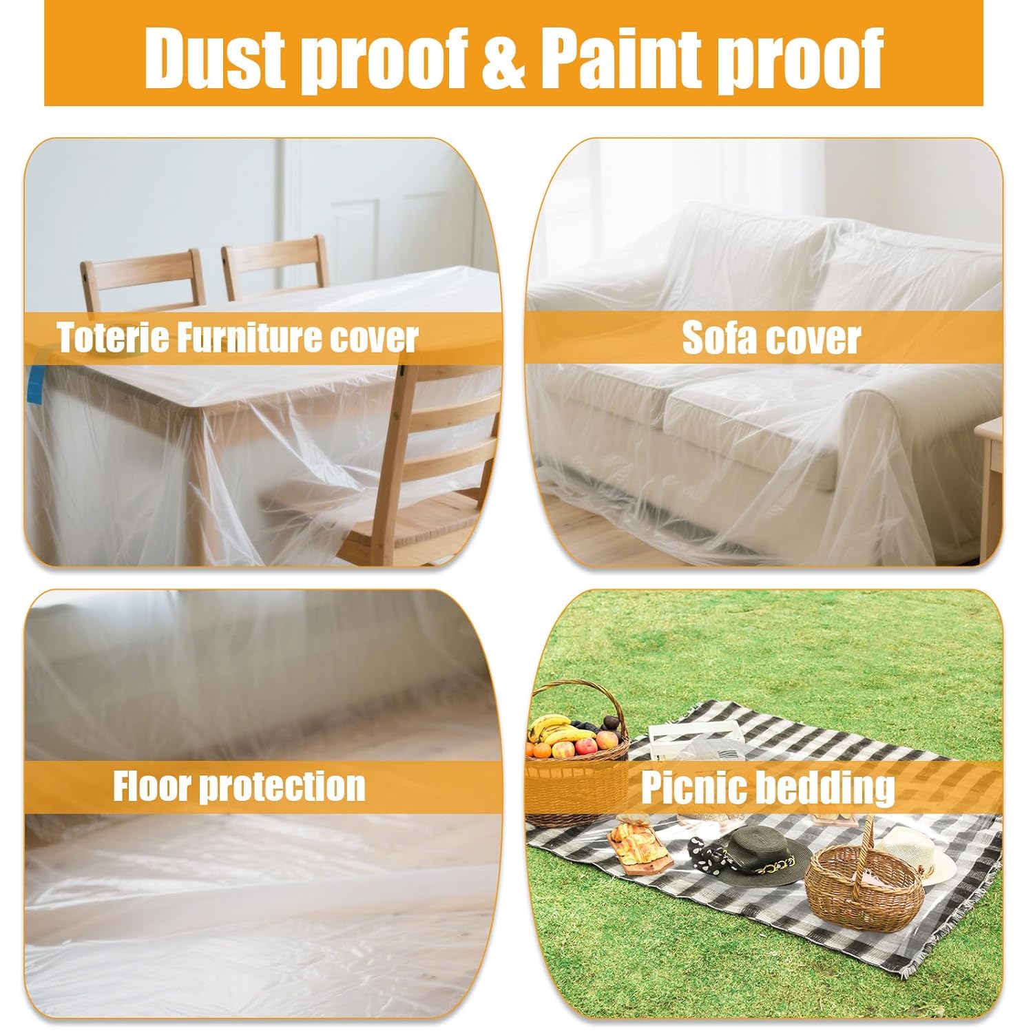 保護用プレテープ付きマスキングフィルム、車、家具、床保護用防 - Dust Mask Construction のレビューと価格