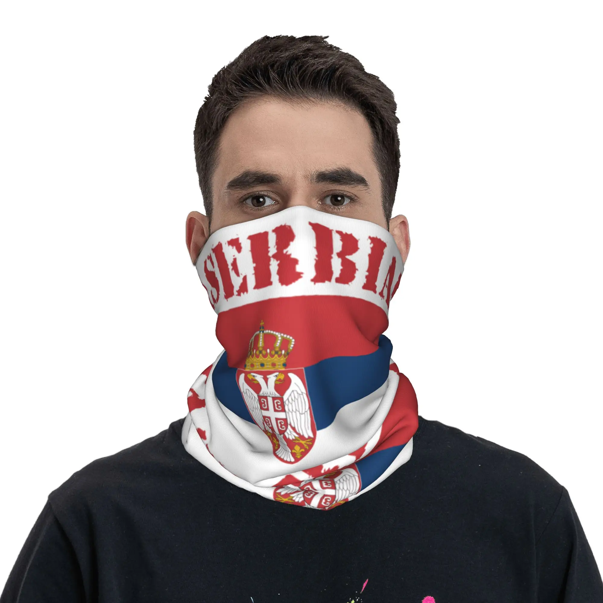 新しいセルビア国旗柄バンダナネックゲイターUVカットフェイス - Neck Gaiter Face Cover のレビューと価格