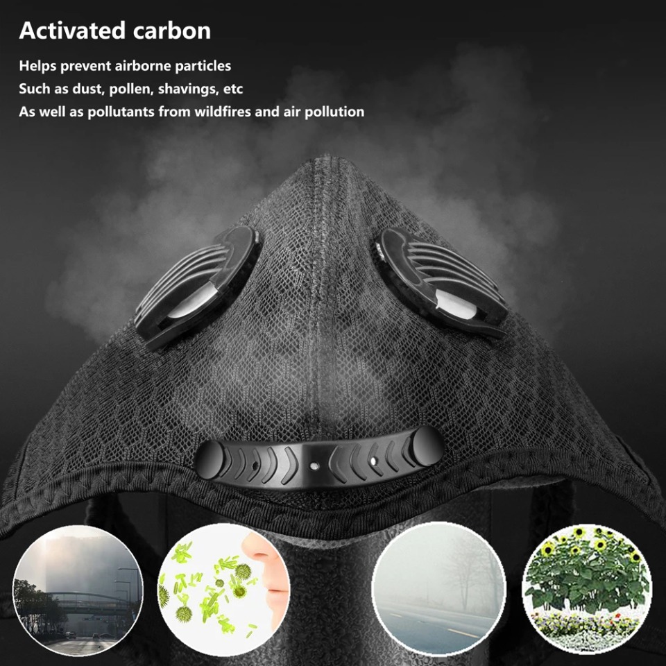 1 個サイクリングマスク活性炭フィルターマスク PM2.5  - Anti Pollution Mask のレビューと価格
