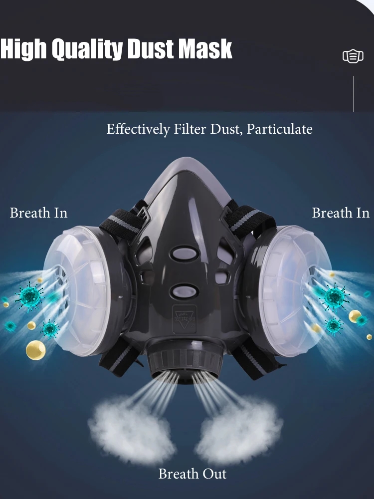 フィルター付きハーフフェイスマスク,10個のフィルター付き防 - Kn95 Respirator Mask のレビューと価格