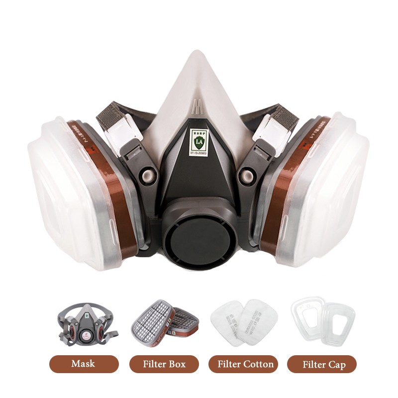 ハーフフェイス6200ガスレスピレーター,デュアルフィルター - Dust Mask Construction のレビューと価格