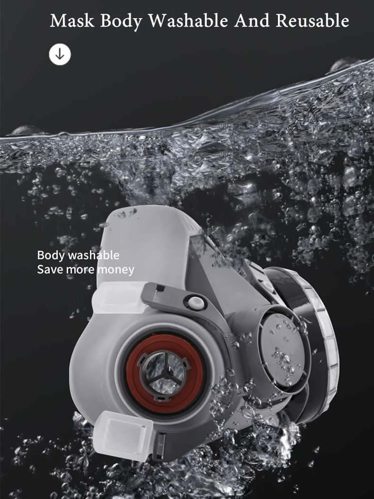ハーフフェイス6200ガスレスピレーター,デュアルフィルター - Dust Mask Construction のレビューと価格