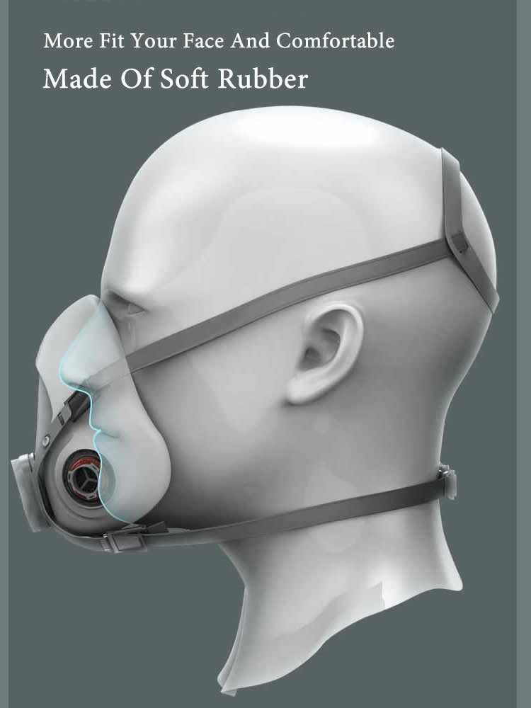 ハーフフェイス6200ガスレスピレーター,デュアルフィルター - Dust Mask Construction のレビューと価格