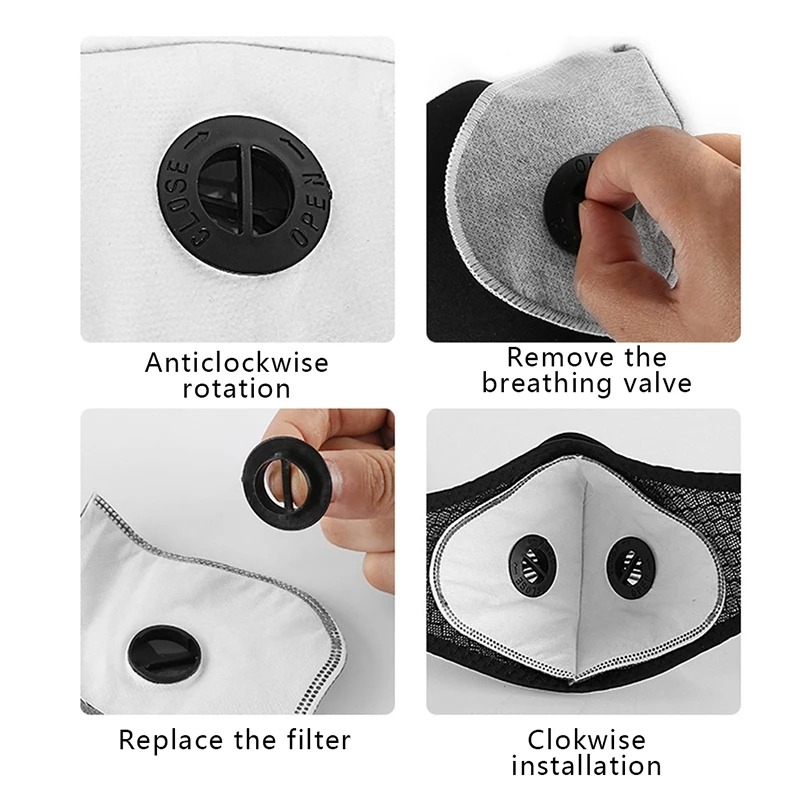 サイクリング防塵 PM2.5 活性炭フィルター交換保護防塵  - Anti Pollution Mask のレビューと価格
