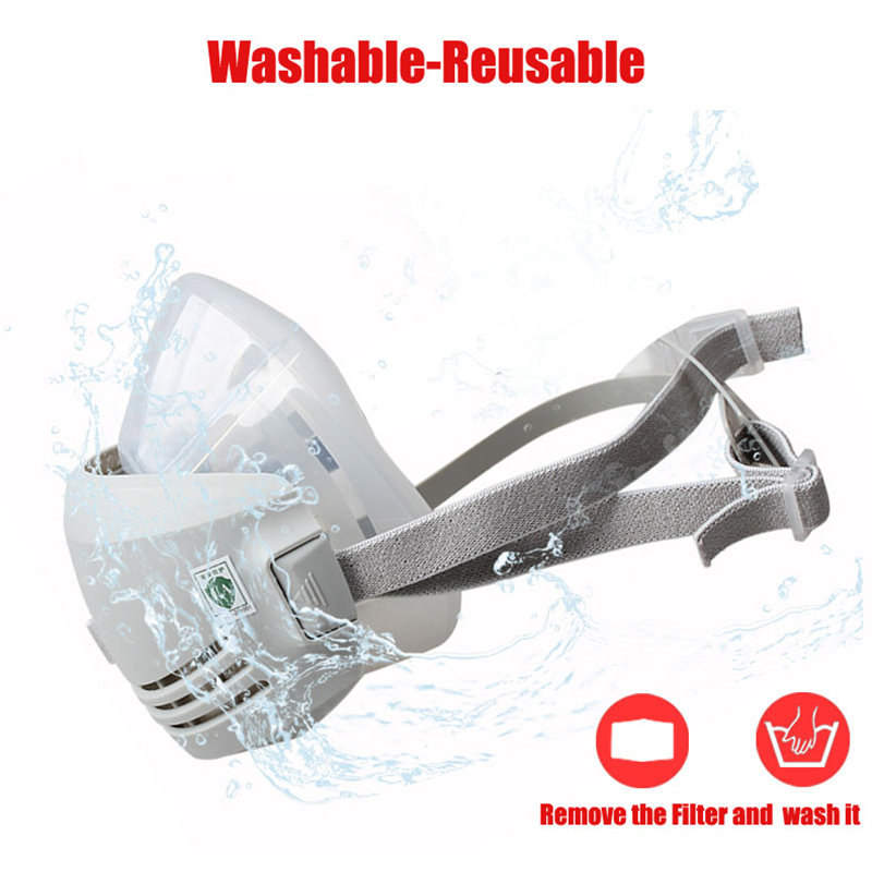 シリコーン防塵ガスマスク呼吸器と1201フィルター綿研磨研削 - Respirator Half Face のレビューと価格