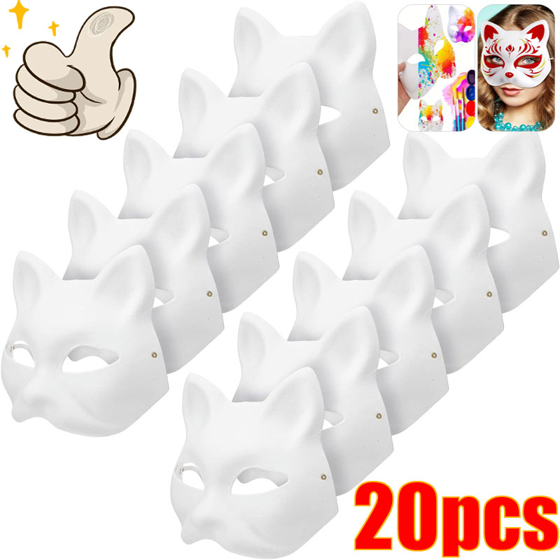 1-20 個日本のマスク紙ブランクマスクハロウィンコスプレ猫 - Respirator Half Face のレビューと価格